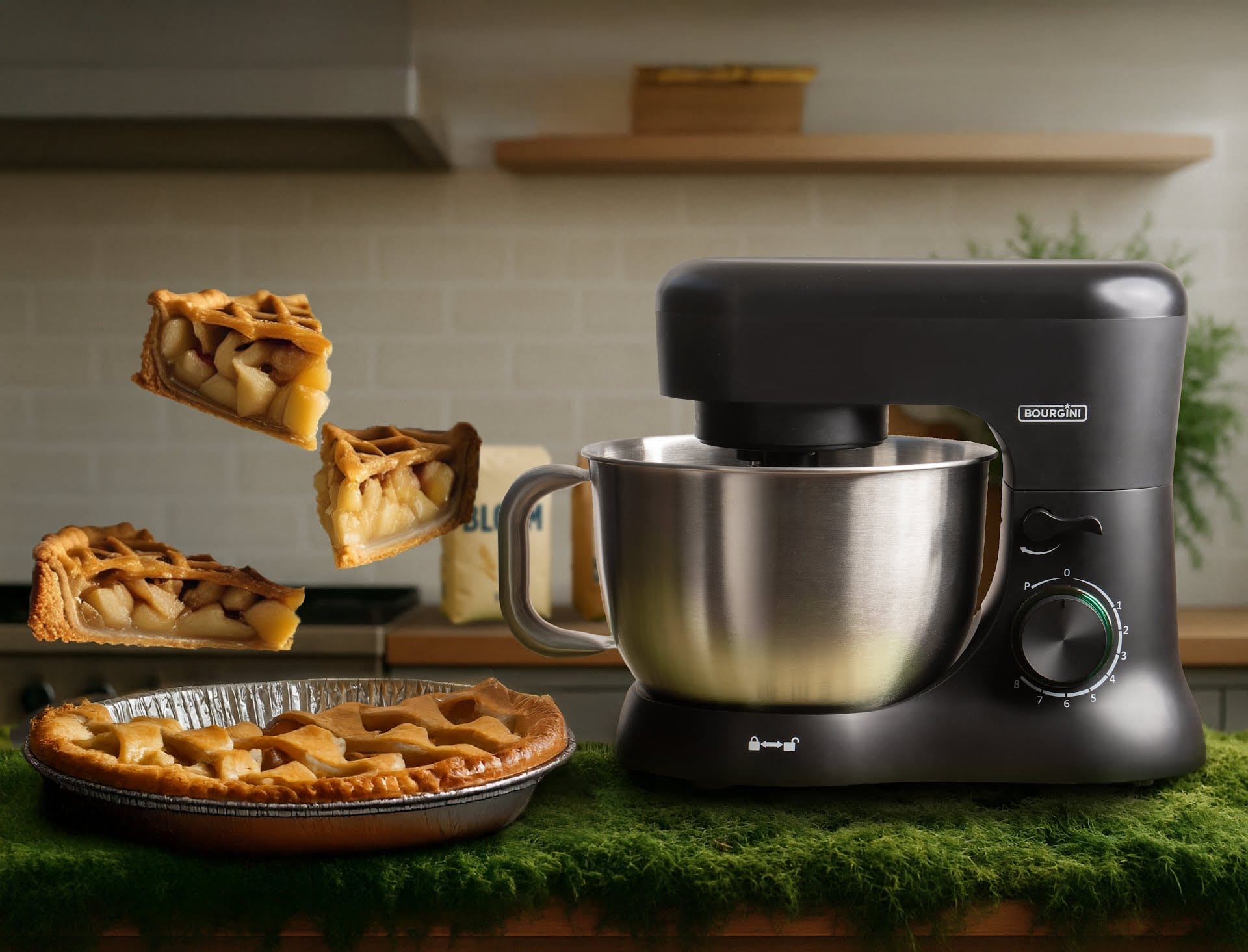 Bourgini keukenapparaat met vliegende appelflappen